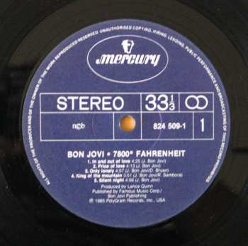 LP Bon Jovi: 7800° Fahrenheit 629454