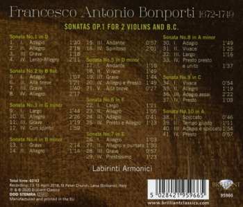 CD Francesco Antonio Bonporti: Sonatas Op. 1 For 2 Violins And B.C. 462557