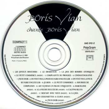 CD Boris Vian: Boris Vian Chante Boris Vian 558078