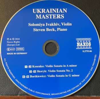 CD Sergei Bortkiewicz: Ukrainian Masters . Violin Sonatas 623454