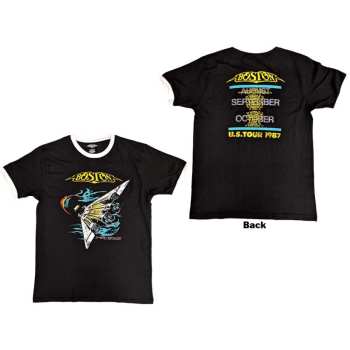 Merch Boston: Boston Unisex Ringer T-shirt: Us Tour '87 (back Print) (small) S