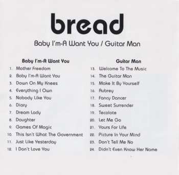 CD Bread: Baby I'm-A Want You / Guitar Man 605617