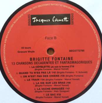 LP Brigitte Fontaine: 13 Chansons Décadentes Et Fantasmagoriques 358404