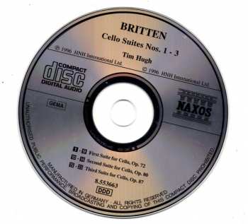 CD Benjamin Britten: Cello Suites Nos. 1-3 402403