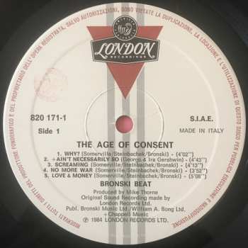 LP Bronski Beat: The Age Of Consent PIC | LTD 653972