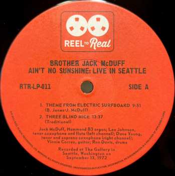 2LP Brother Jack McDuff: Ain't No Sunshine - Live In Seattle DLX | LTD | NUM 567262