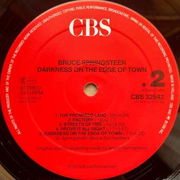 LP Bruce Springsteen: Darkness On The Edge Of Town 621580