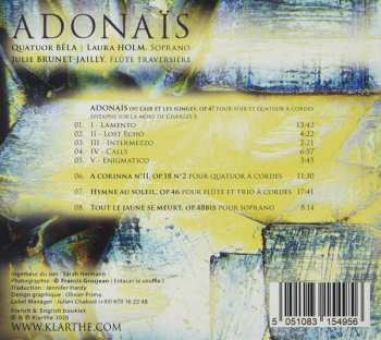 CD Quatuor Béla: Adonaïs 647896