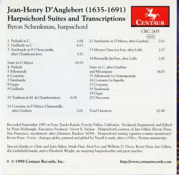 CD Byron Schenkman: Jean-Henry D'Anglebert: Harpsichord Suites And Transcriptions 660605