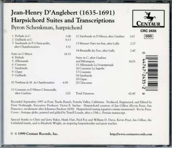 CD Byron Schenkman: Jean-Henry D'Anglebert: Harpsichord Suites And Transcriptions 660605