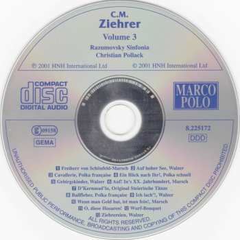 CD Carl Michael Ziehrer: Selected Dances And Marches, Vol. 3 614393