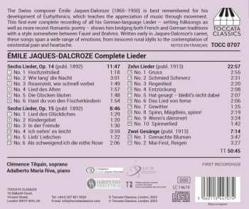 CD Emile Jaques-Dalcroze: Complete Lieder 581603