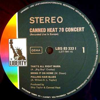 LP Canned Heat: '70 Concert: Recorded Live In Europe 628804