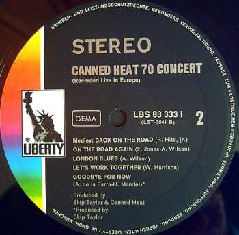 LP Canned Heat: '70 Concert: Recorded Live In Europe 628804