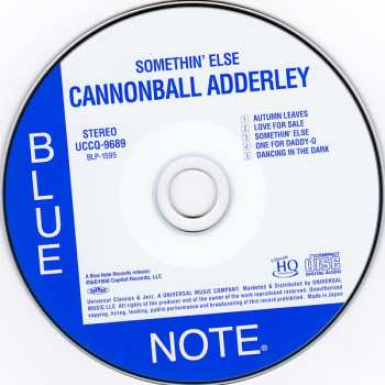 CD Cannonball Adderley: Somethin' Else LTD 646175