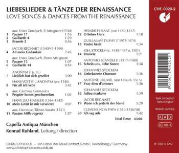 CD Konrad Ruhland: Liebeslieder & Tänze der Renaissance - Love songs & dances from the Renaissance - Capella Antiqua München / Konrad Ruhland 649447