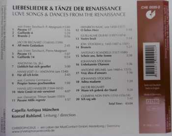 CD Konrad Ruhland: Liebeslieder & Tänze der Renaissance - Love songs & dances from the Renaissance - Capella Antiqua München / Konrad Ruhland 649447