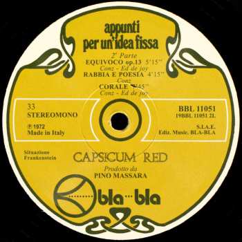 LP Capsicum Red: Appunti Per Un'Idea Fissa 603451