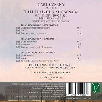 CD Carl Czerny: Three Characteristic Sonatas Op. 119 - Op. 120 - Op. 121 (For Piano 4-hands With Violin And Cello Ad Libitum) 588124