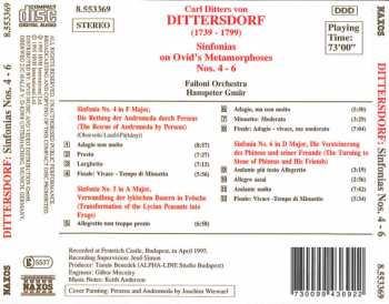 CD Carl Ditters von Dittersdorf: Sinfonias On Ovid's Metamorphoses Nos. 4 - 6 316070