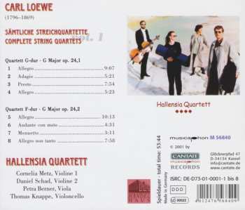 CD Carl Loewe: Sämtliche Streichquartette = Complete String Quartets (Vol. 1: Op. 24.1 - Op. 24.2) 616826