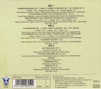 3CD Carl Maria von Weber: Klavierkonzerte • Fagottkonzert • Klarinettenkonzert Nr. 1 = Piano Concertos • Bassoon Concerto •  Clarinet Concerto No. 1 460628