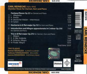 CD Carl Reinecke: Chamber Music For Clarinet, Horn And Piano 601037