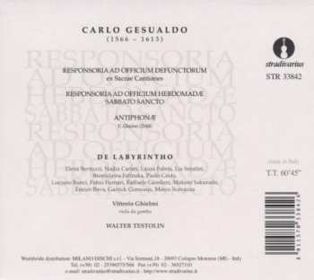 CD Carlo Gesualdo: Responsoria ad officium hebdomadae: Sabbato Sancto; Antiphonae; Responsoria ad officium defunctorum 609352