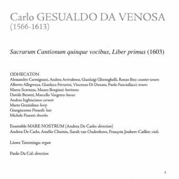 CD Carlo Gesualdo: Sacrarum Cantionum Quinque Vocibus 326120