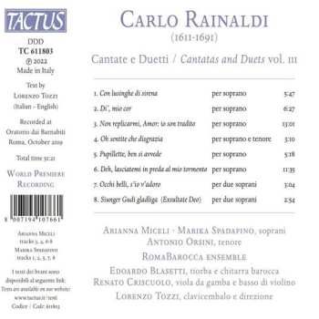 CD Carlo Rainaldi: Cantate  E Duetti Vol. III 594705