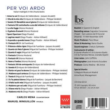 CD Carlos Mena: Per Voi Ardo: Italian Madrigals 572662