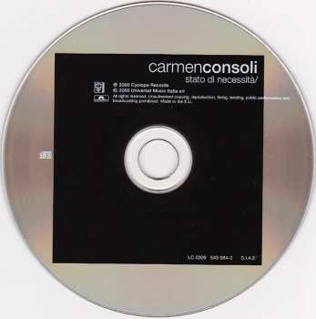 CD Carmen Consoli: Stato Di Necessità 302157