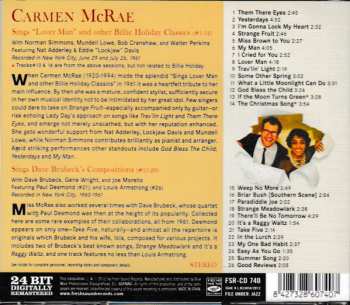 CD Carmen McRae: Sings Lover Man And Other Billie Holiday Classics & Dave Brubeck's Compositions 650940