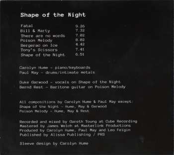 CD Carolyn Hume & Paul May: Shape Of The Night 628607