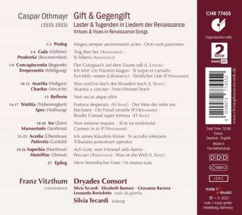 CD Caspar Othmayr: Gift & Gegengift: Laster & Tugenden In Liedem Der Renaissance 556031