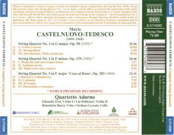 CD Mario Castelnuovo Tedesco: Complete String Quartets 620362