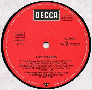 LP Cat Stevens: Cat Stevens 655228