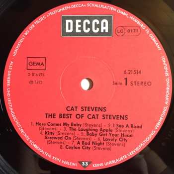 LP Cat Stevens: The Best Of Cat Stevens 649809