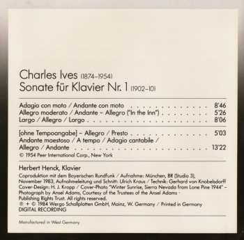 CD Charles Ives: Sonate Für Klavier Nr. 1 573546