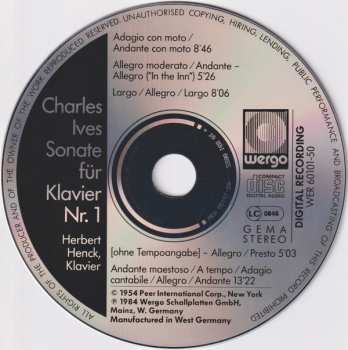 CD Charles Ives: Sonate Für Klavier Nr. 1 573546