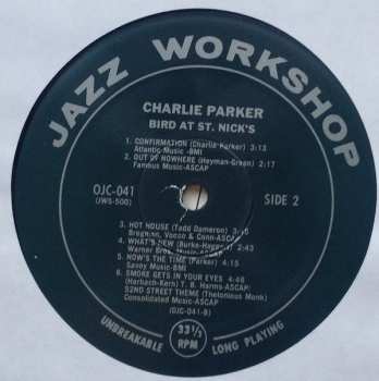 LP Charlie Parker: Bird At St. Nick's 565762