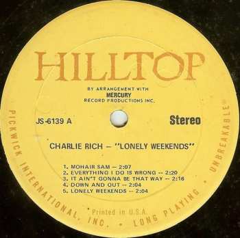 LP Charlie Rich: Lonely Weekends 651558