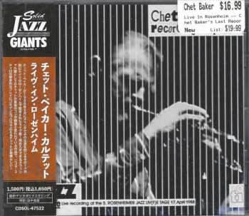 CD Chet Baker: Chet Baker's Last Recording As Quartet 605223