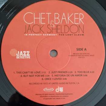 LP Chet Baker: In Perfect Harmony: The Lost Album LTD | NUM 559311