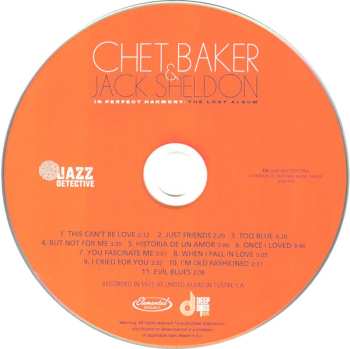 CD Chet Baker: In Perfect Harmony: The Lost Album DLX | LTD 590387