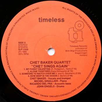 LP Chet Baker: Sings Again 605292