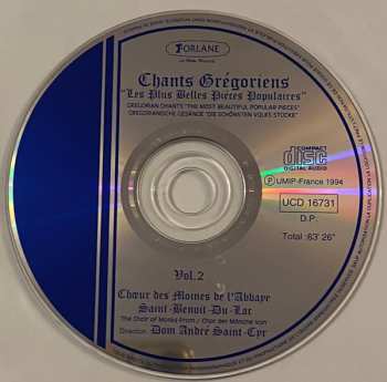 CD Choeur des Moines de l'Abbaye Saint-Benoît-du-Lac: Chants Grégoriens (Les Plus Belles Pièces Populaires) Vol. 2 557687