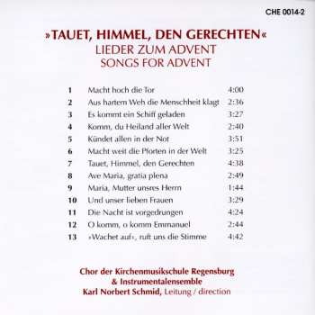 CD Chor Des Collegium Musicum, Regensburg: Tauet, Himmel, den Gerechten - Lieder Zum Advent 495386