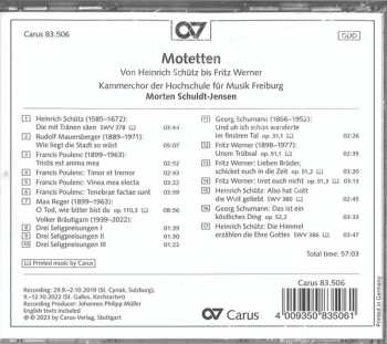 CD Morten Schuldt-Jensen: Motetten (Von Heinrich Schütz Bis Fritz Werner) 514817