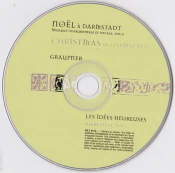 CD Christoph Graupner: Noël À Darmstadt = Christmas In Darmstadt 353626